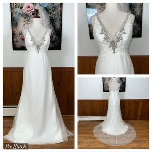 Stunning Forever Yours Beaded Mesh Wedding Gown!